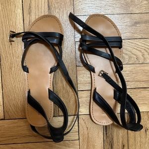 black sandals